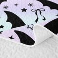 thumbnail image 5 of Manfei Spooky Print Quilt Full,Black Halloween Bat Full Bedspread Sets,3-Piece,1 Coverlet and 2 Pillowcases, 5 of 7
