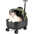 thumbnail image 2 of Lekereise Cat Carrier with Wheels (Black), 180° Wide Open Rolling Cat Carrier for Outdoor Adventures, Silent Wheels & Hard Bottom for Park/Camping, Portable Pet Travel Carrier for Cats Up to 15 lbs, 2 of 7