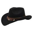 thumbnail image 5 of Classic Western Cowboy Hat Felt Cattleman Shapeable Brim for Men Women Cowgirl Halloween Rodeo Accessory, 5 of 5