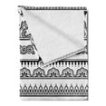 thumbnail image 2 of Ethnic Soft Flannel Fleece Blanket, Eastern Tattoo Design with Various Ornamental and Geometric Shapes Monochrome Style, Cozy Plush for Indoor and Outdoor Use, 60" x 80", White Black, by Ambesonne, 2 of 5