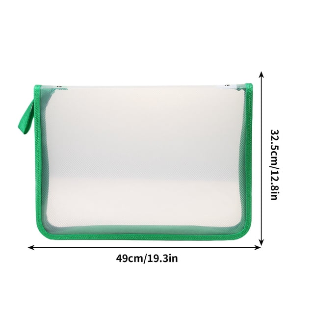 A4 Transparent Twill Zipper File Folder Organizer Bag with Secure Closure for Documents and Stationery