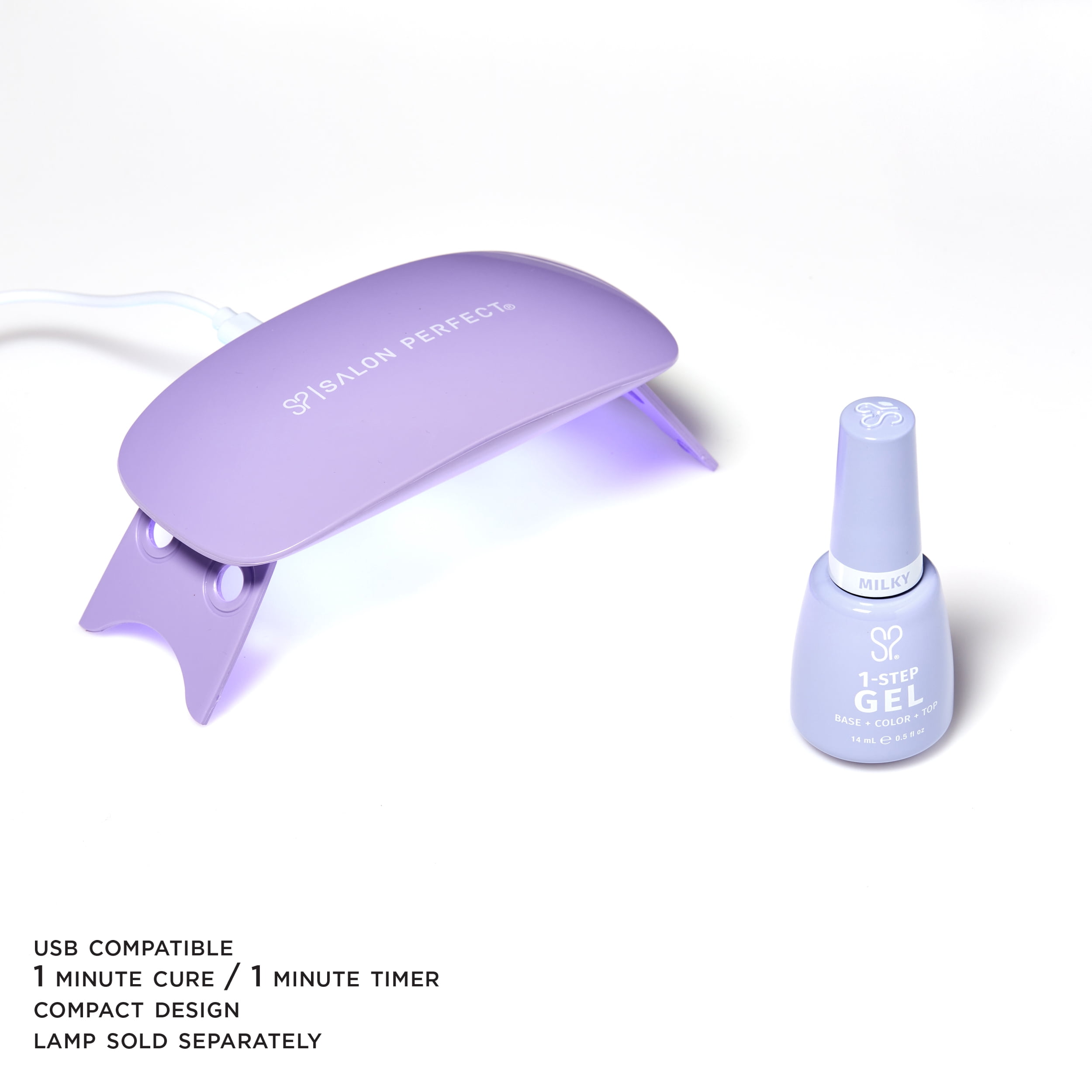 Salon Perfect Milky One Step Gel, Blueberry, Blue Nail Polish, 0.5 fl oz