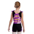 thumbnail image 2 of Jizyo Kids Girls Rhinestone Print Crop Tank Tops and Shorts Set for Gymnastic Dance Training Purple 12, 2 of 5