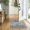 thumbnail image 2 of ODIKA 2'x3' Gray Modern Geometric Block Pattern Design Washable Doormat Contemporary Abstract Rectangular Motif for Entryway, Kitchen, Laundry Room, Non-Slip, Low Pile, 2 of 7