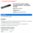 thumbnail image 2 of Rear Left Rearward Door Applique - Compatible with 2015 - 2018 Cadillac Escalade 2016 2017, 2 of 2