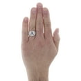 thumbnail image 5 of Solid 10K White Gold Initial Letter A Statement Pinky Signet Ring 14.50mm Band, 5 of 6