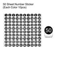 thumbnail image 2 of Unique Bargains Number Stickers, 1-100 Round Number Labels Vinyl Sticker 5 Colors for Sorting Boxes Lockers, 50 Sheets, 2 of 7