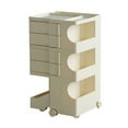 thumbnail image 4 of Rolling Nightstand Rolling Drawer Nightstand Wheel Bedside Cabinet Multi Layer Bedside Cabinet Rolling Nightstand 3 Layer Rotating Drawer Impact Resistant Plastic Wheel Bedside, 4 of 5