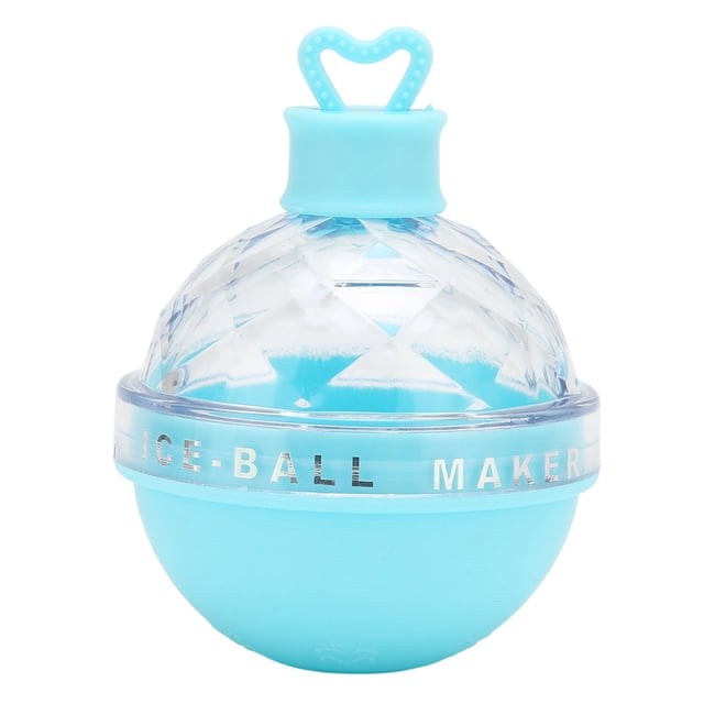Molde para bolas de hielo con base suave y forma bonita, redondo, para vino, café, fruta, té, color azul