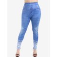 thumbnail image 2 of Rosegal Women's Plus Size High Waist 3D Denim Print Skinny Jeggings, 2 of 5