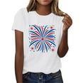 thumbnail image 6 of VKOYWKM Fourth of July Tshirts for Women American Flag Graphic Short Sleeve Summer T Shirts Casual Crew Neck Patriotic Independence Day T-Shirts, 6 of 8