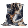 thumbnail image 6 of Navy Blue Marble Blanket Soft Cozy Warm Throw Blanket for Couch, Plush Fuzzy Flannel Fleece Blankets for Sofa, Nature Stone Abstract Bed Blankets Lightweight Gifts for Women, 50"x80", 6 of 9
