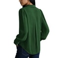 thumbnail image 5 of Enjoytime Dress Shirts for Women Solid Color Long Sleeve Collar Button Down Blouses Office Work Business Casual Tops Green S, 5 of 8