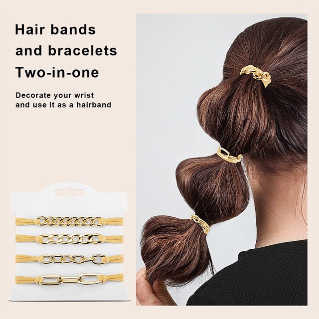 3 unids/set de lazo elástico para el cabello 2 en 1, accesorios de joyería duraderos para mujer, accesorios para regalo Sywqhk Cuidado Belleza