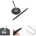 thumbnail image 3 of HUGFEGWE Black Pens Ballpoint Signing Pen Signature Pen Pens Desk Fixed Pen Rotary Pen Desktop Ink Pen Bulk Pens Black Table Hotel Writing Pen Metal Multifunction Office Adhesive Pen Chain, 3 of 9