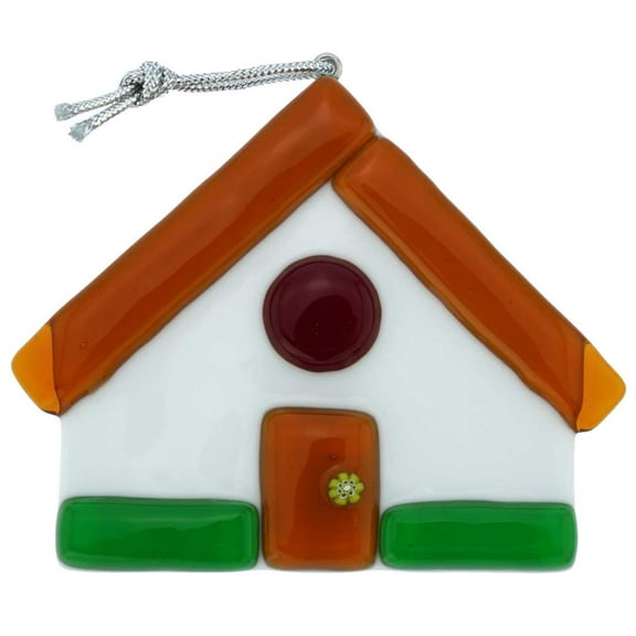 GlassOfVenice Murano Glass House Christmas Ornament - Golden Brown