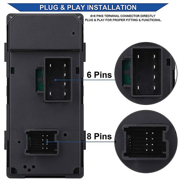 Interruptor de control de ventanilla eléctrica, interruptor de bloqueo de puerta y interruptor de espejo Afortunado Sencillez