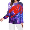 thumbnail image 3 of Fairy Tail Women’s Pajama Top 3D Digital Print Sleepwear Trendy Crewneck Pullovers Long Sleeve Shirts S, 3 of 8