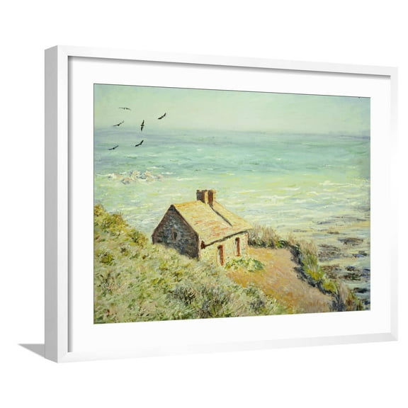 Art.com The Customs Hut, Morning, 1882 Giclee Print by Claude Monet, White Frame Wall Art, 29" x 23"