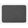 thumbnail image 1 of Geometric Bath Mat, Greyscale Design Repetition of Flowers Grid Traditional Themed Pattern, Plush Bathroom Decor Mat with Non Slip Backing, 29.5" X 17.5", Dark Grey and Dimgray, by Ambesonne, 1 of 2