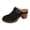 Black, variant on Women's Mules Shoes Backless Slip on Chunky Stacked Heeled Sandals Closed Toe Suede Walking Platform Clogs Size 6-10 Beige