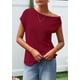 thumbnail image 5 of Blusa Tipo Túnica PRETTYGARDEN para Mujer, Tejida, Hombros Descubiertos, Color Vino, 5 of 9