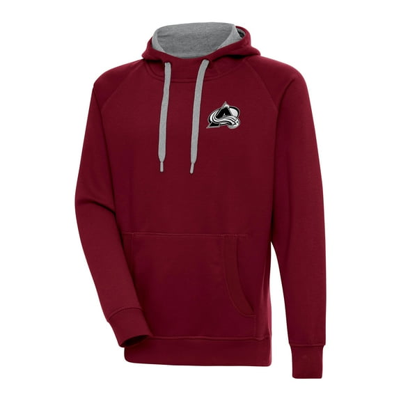 Men's Antigua Burgundy Colorado Avalanche Metallic Logo Victory Pullover Hoodie