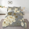 thumbnail image 3 of Manfei Retro Rustic Flower Bedding Comforter Set,Natural Plant Twin Comforter Sets,Beige Gray Bedding Set For Girls Boys,Super Cozy Room Decor Reversible,2-Piece, 3 of 9