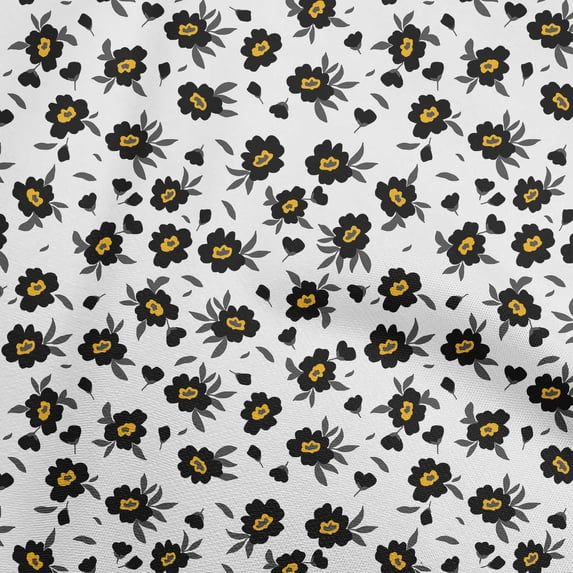 oneOone Cotton Jersey White Fabric Leaves & Clover Sewing Craft Projects Fabric Prints By Yard 58 Inch Wide