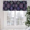 thumbnail image 6 of Flower Valances for Windows Abstract Purple Blue Green Lines Floral Texture Black Valance Curtains Rod Pocket Bathroom Small Window Treatments for Kitchen Living Room Bedroom, 54"x18", 6 of 7