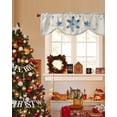 thumbnail image 4 of Gradient Navy Winter Snowflakes Tie Up Valances Curtain, Blue Stripes Christmas Vintage Adjustable Rod Pocket Short Window Treatment Tie Up Curtains Valances for Kitchen Living Room Bathroom 54x18 In, 4 of 9