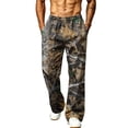 thumbnail image 7 of Havenx Camo Sweat Pants for Men Wide Leg Dry Leaf Print Elastic Waist Sweat Pant with Pockets Open Bottom Camouflage Bottoms Loose Fit Y2k Workout Athletic Soft Clothing,Coffee M, 7 of 7