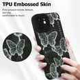 thumbnail image 3 of Compatible with iPhone 12 6.1 Inch 2020 Black Silicone Butterfly Case, Soft TPU Anti Bump Silicone Case Cute Butterfly Pattern Design for Female Girls, 3 of 12