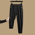 thumbnail image 6 of Womens Travel Pants Active Unisex Quick Drying Cool Stretch Pants With Zipper Pockets Breathable Loose Nylon Spandex Black XL, 6 of 8