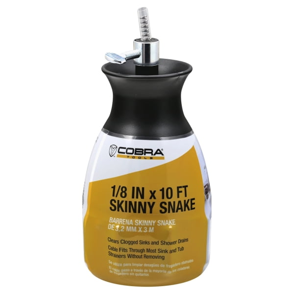 Cobra Products Manually Operated Skinny Drain Snakes 1/8" x 10' with