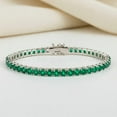 thumbnail image 7 of Emerald Tennis Bracelet for woman 925 Silver Handmade Link Jewelry, Green Gemstone Cuff Bracelet, May Gemstone Bracelet, Dainty Gift for Her, 7 of 7