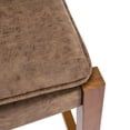 thumbnail image 5 of Christopher Knight Home Rustic PU Upholstered Barstools, Rivet Accents, Solid Wood Frame, Dark Brown, Set of 4, 5 of 10
