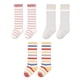 thumbnail image 1 of Laklulu 3 pares de calcetines de cuello redondo para niños, primavera, verano, otoño, suaves, para niños pequeños, niñas y niños, serie a rayas, 1 of 5