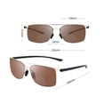 thumbnail image 2 of Tinted Bifocal Reading Glasses Sunglasses Invisible Inner Bifocal New Metal Rectangular Flexible Sun Readers, 2 of 4