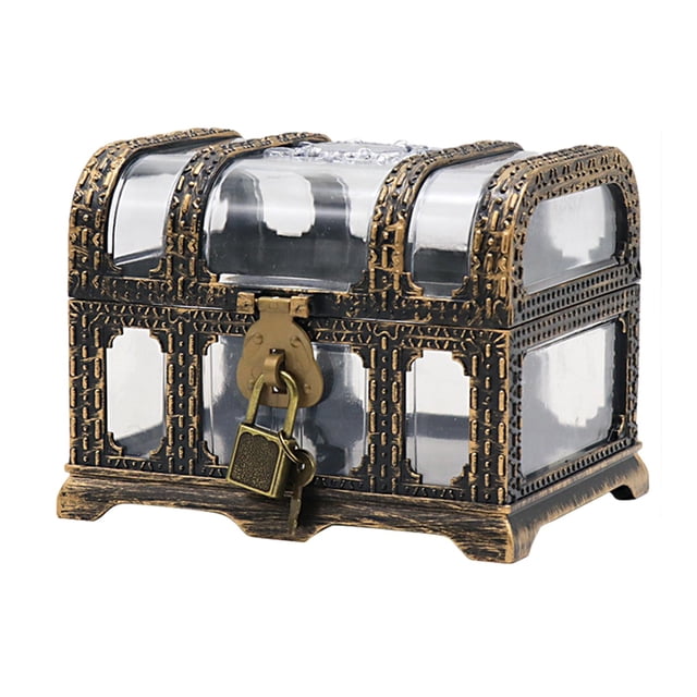 Cofre del tesoro pirata Sunnimix de Estilo Retro Con Candado Y Llave