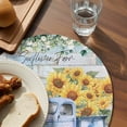 thumbnail image 3 of Sunflowers Trucks Round 15 Inch Placemats Set of 8, Spring Farmhouse Eucalyptus Teal Wood HeatResistant Non Slip Place Mats for Dining Table, Wipeable Braided Kitchen Table Mats for Housewarming, 3 of 9