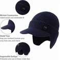 thumbnail image 3 of Knitted Winter Cap Scarf Set Warm Beanie For Men With Ear Protect and Fleece Tube Neck Gaiter, 3 of 5