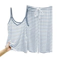 thumbnail image 7 of Pajamas Dqueduo Women's Striped Camisole & Drawstring Shorts Loungewear Set – V-Neck Sleepwear, 7 of 7