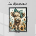thumbnail image 4 of WFSposter Teal Highland Cow Wall Art Canvas Print Pictures 16"x24" Farmhouse Wall Decor Bedroom & Nursery Decor, 4 of 7