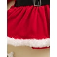 thumbnail image 6 of Binshrliy Infant Girls Christmas Princess Dress Clothes 3M 6M 9M 12M Baby Girls Velvet Patchwork Rompers Long Dress with Headband Autumn Clothing for Newborn Girls, 6 of 7
