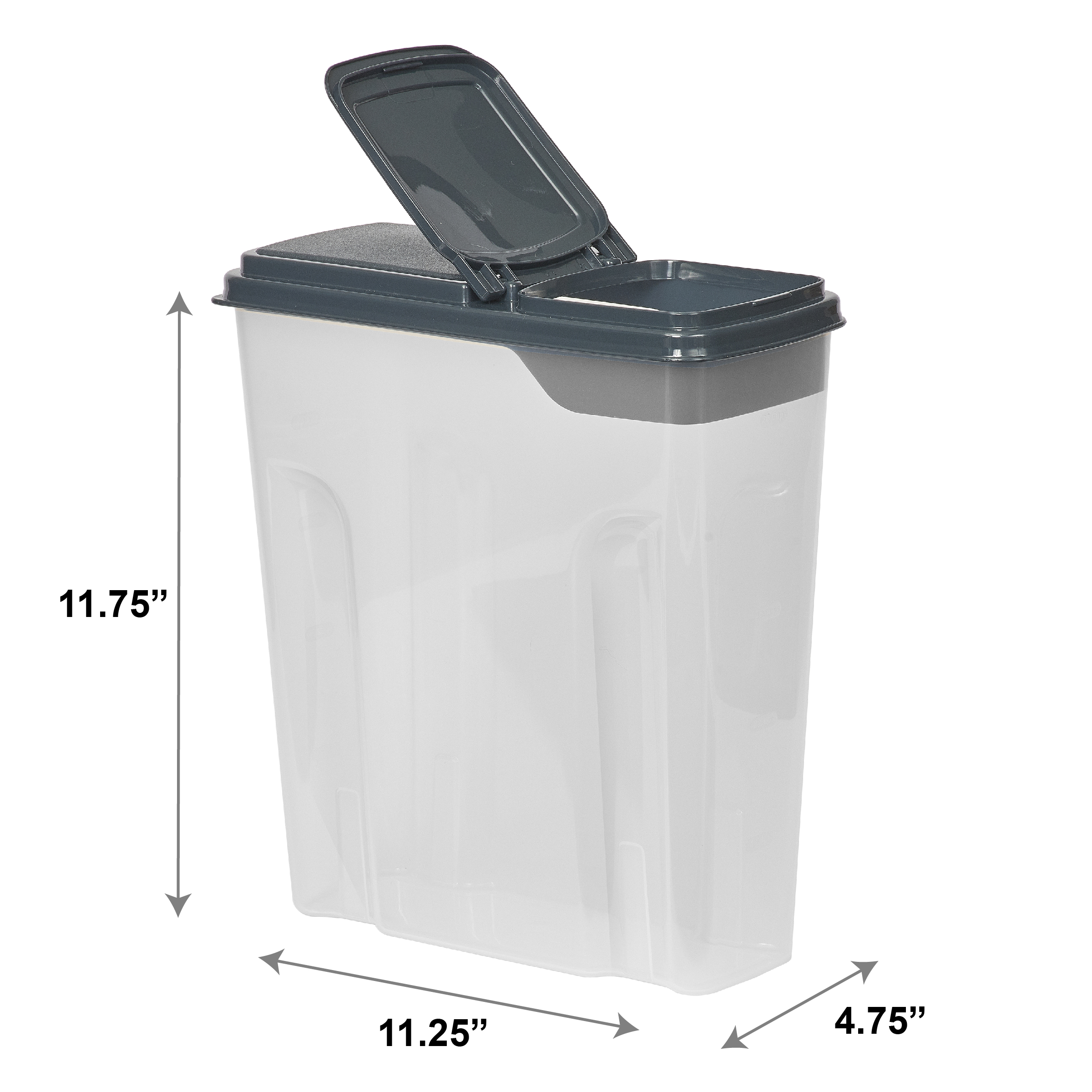 Mainstays Plastic Cereal Keeper Storage Containers, 2-Pack, Gray photo 3
