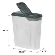Mainstays 2-Pack Plastic Cereal Keeper Storage Containers, Kitchen Pantry Organizer Canisters for Cereal and Dry Food Storage, 24 Cup Capacity, Dark Gray Lid