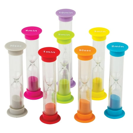 UPC: 0088231906971 | Teacher Created Resources Small Sand Timers Assorted Colors and Time Pack of 8