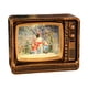 thumbnail image 1 of Bola de nieve navideña con forma de TV, linterna, caja de música navideña para mesa, escritorio de casa Muñeco de nieve retro dorado, 1 of 8