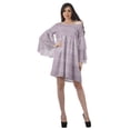 thumbnail image 3 of Moomaya Robe de Plage à Épaules Dénudées pour Femmes Rose Pâle2 Robe de Vacances en Coton avec Manches Évasées - I2, 3 of 5